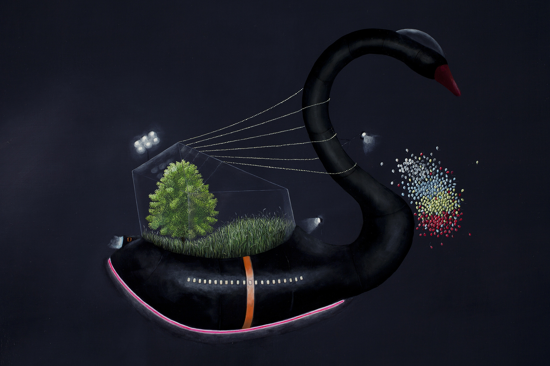 Outer Space Parade Floats - Swan Detail